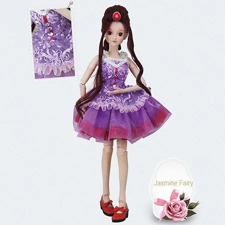 60cm Large BJD Doll Toys Cosplay Rapunzel Dress Wig Clothes Shoes Makeup Fashion SD Doll Princess Resin Joints Toys For Girl