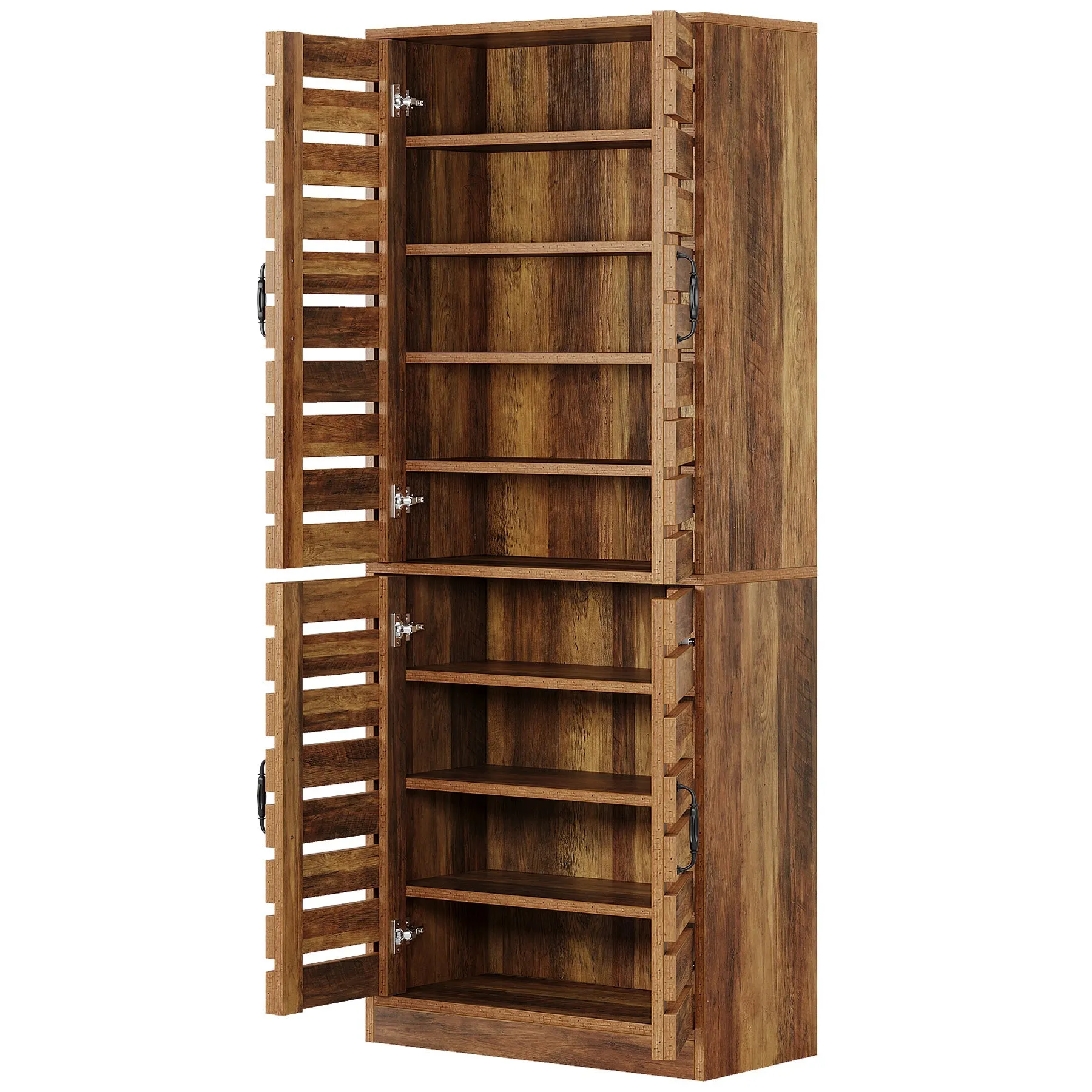 70.8" Shoe Cabinet, 9-Tier Vertical Shoe Rack with Shutter Doors