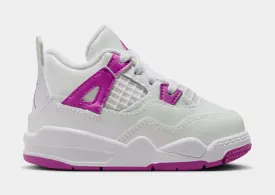 Air Jordan 4 Retro Hyper Violet Infant Toddler Lifestyle Shoes (White/Hyper Violet)