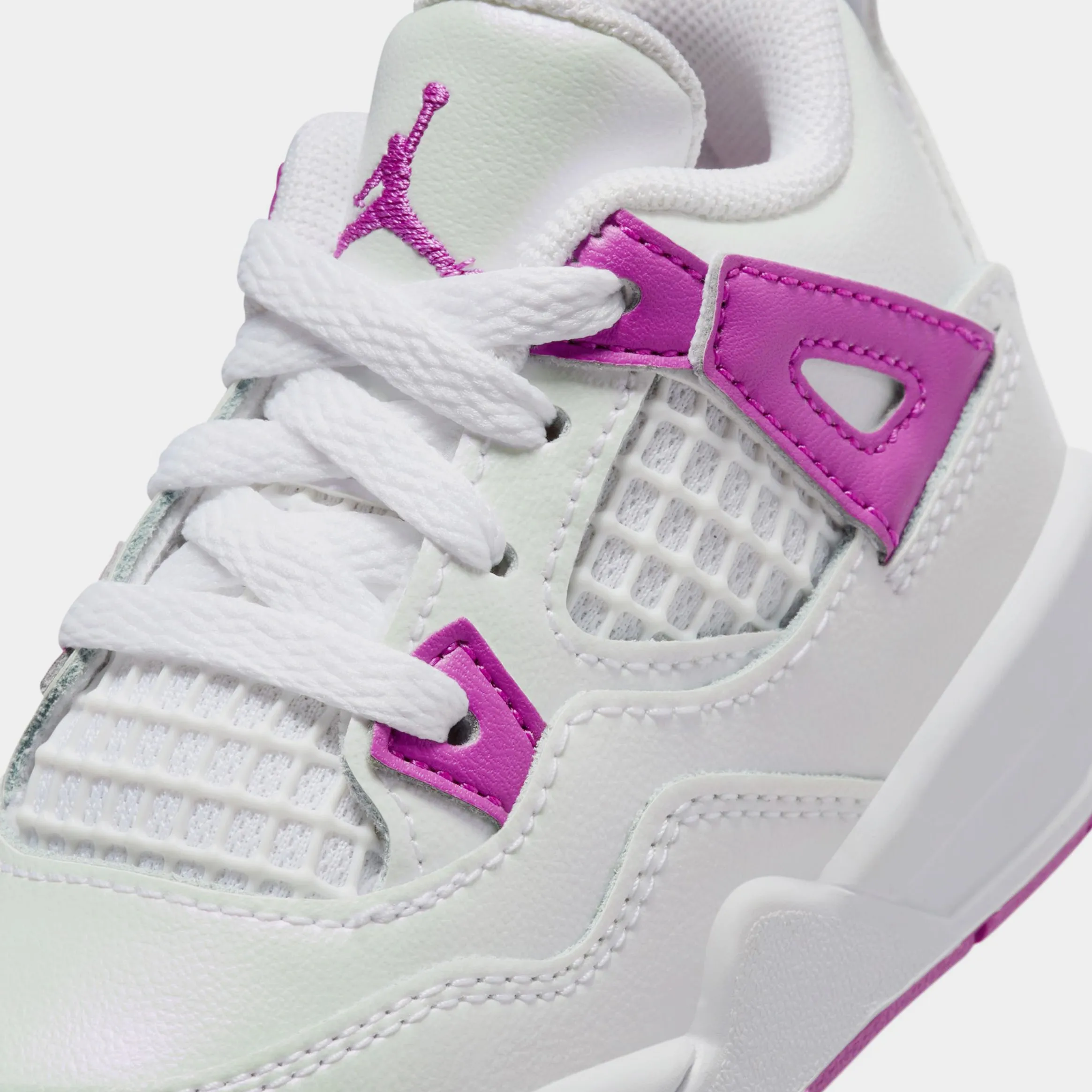 Air Jordan 4 Retro Hyper Violet Infant Toddler Lifestyle Shoes (White/Hyper Violet)