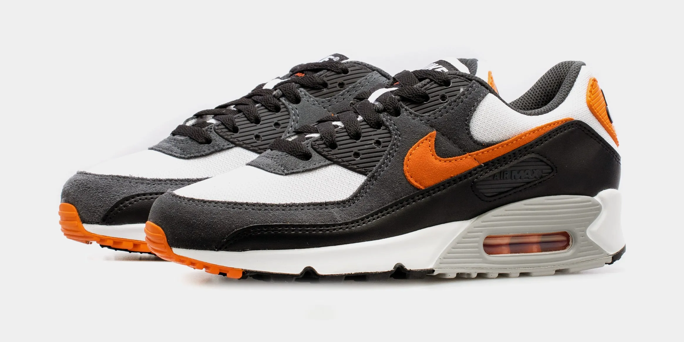 Air Max 90 Mens Running Shoes (Grey/Orange)