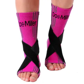 Ankle Brace Compression Support Sleeve w/ Straps SOLID PINK