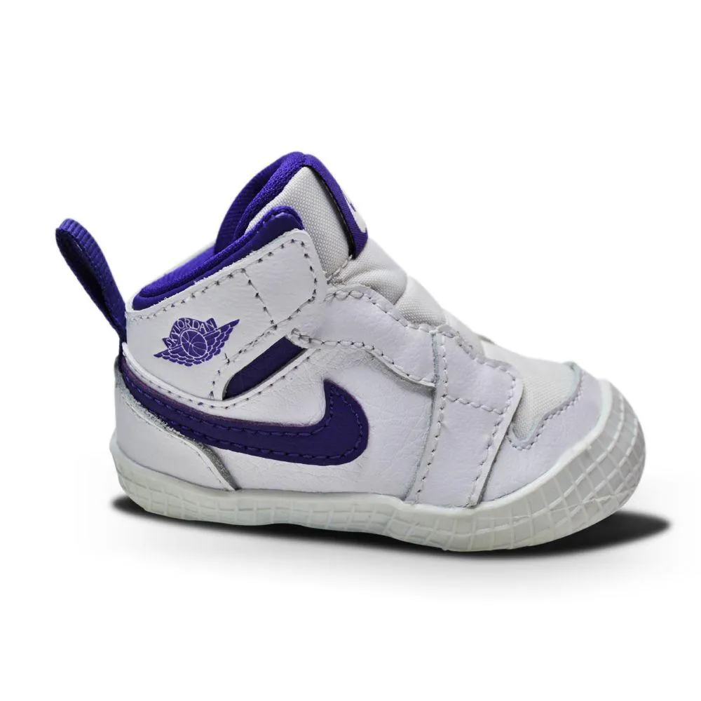 Babies baby Nike Jordan 1 Crib Bootie  (PS) - AT3745 151- White Court Purple