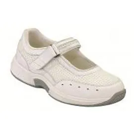 Bristol Women's Athletic Mary Jane - Two-way-Strap - Diabetic Shoes - White