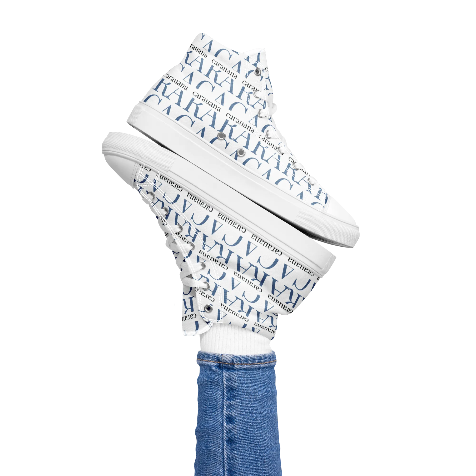 CARAUANA Fashionable canvas high top white