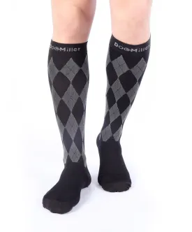 Closed Toe Compression Socks 20-30 mmHg Argyle Black/Gray