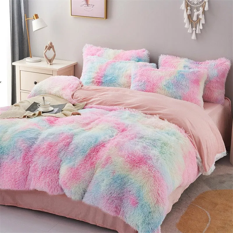 Fluffy Mink Gradient Color Bedding