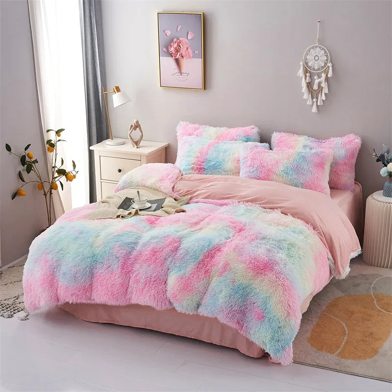 Fluffy Mink Gradient Color Bedding