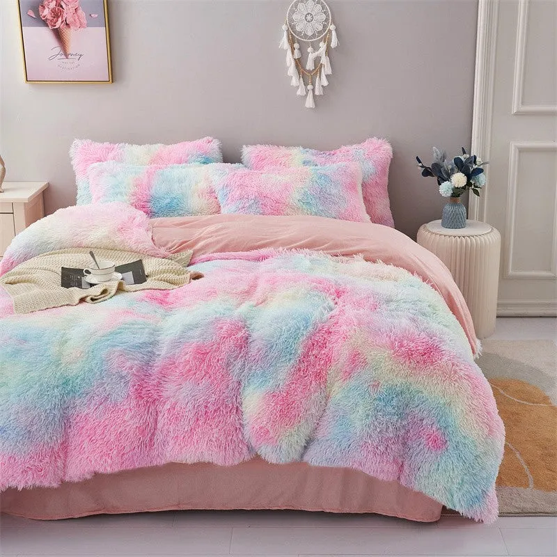 Fluffy Mink Gradient Color Bedding