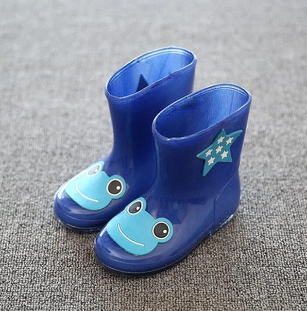 Koovan Children Rain Boots 2017 New Rainning Warm Rainboots Boys Girls Cartoon Children's  Rubber Babys Shoes Toddler Kids Boats