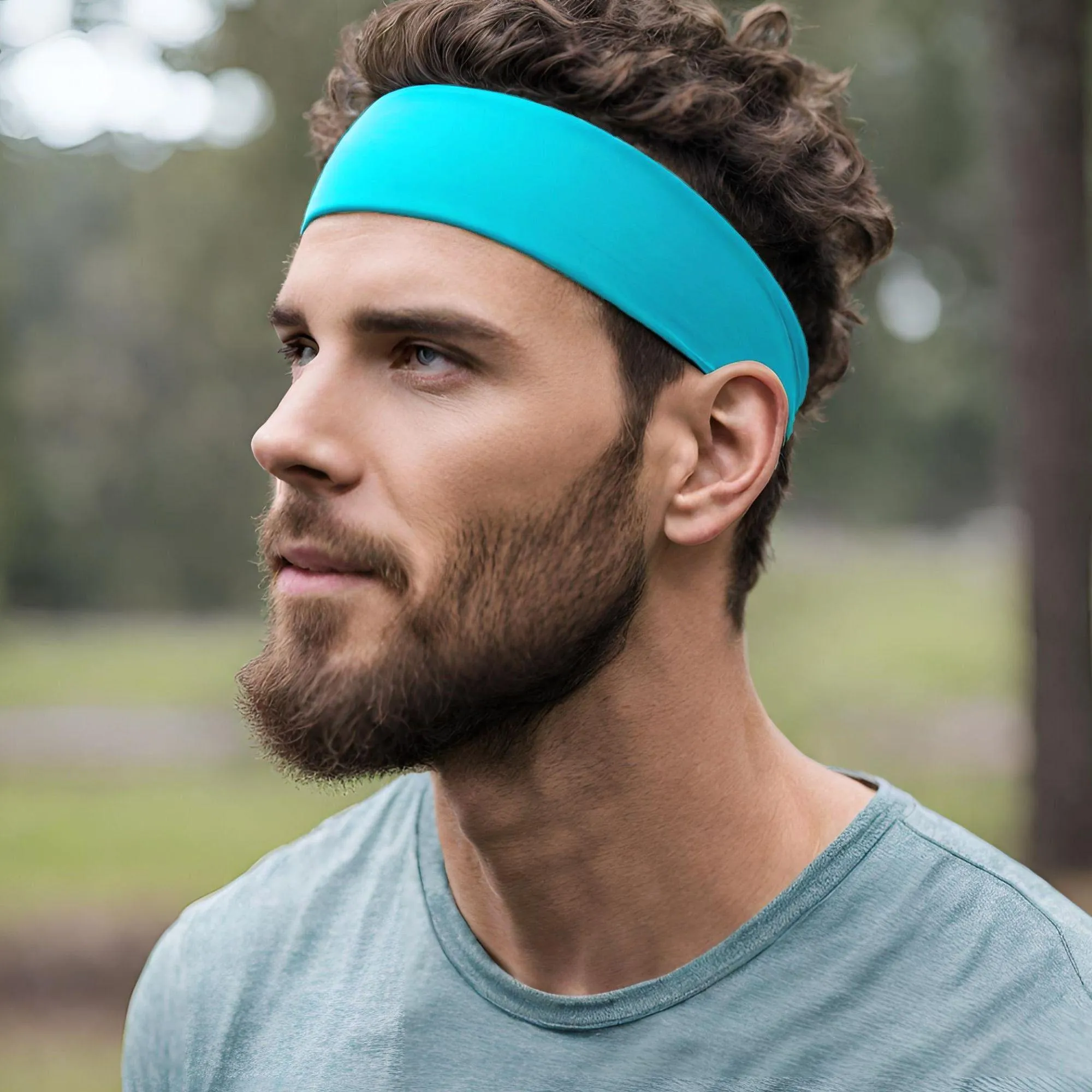 Light Blue Cotton Headband