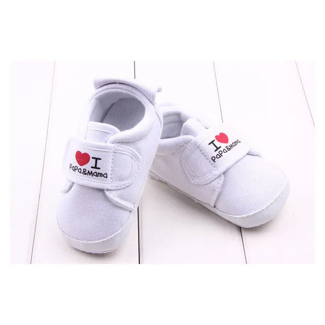 Love Mama Papa Soft Sole Baby Shoes Toddler Shoes Baby Boys Girls Firstwalkers Canvas Sneaker Newborn Shoe