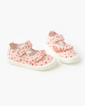 Mary Jane Frill Canvas - Sweetheart Pink