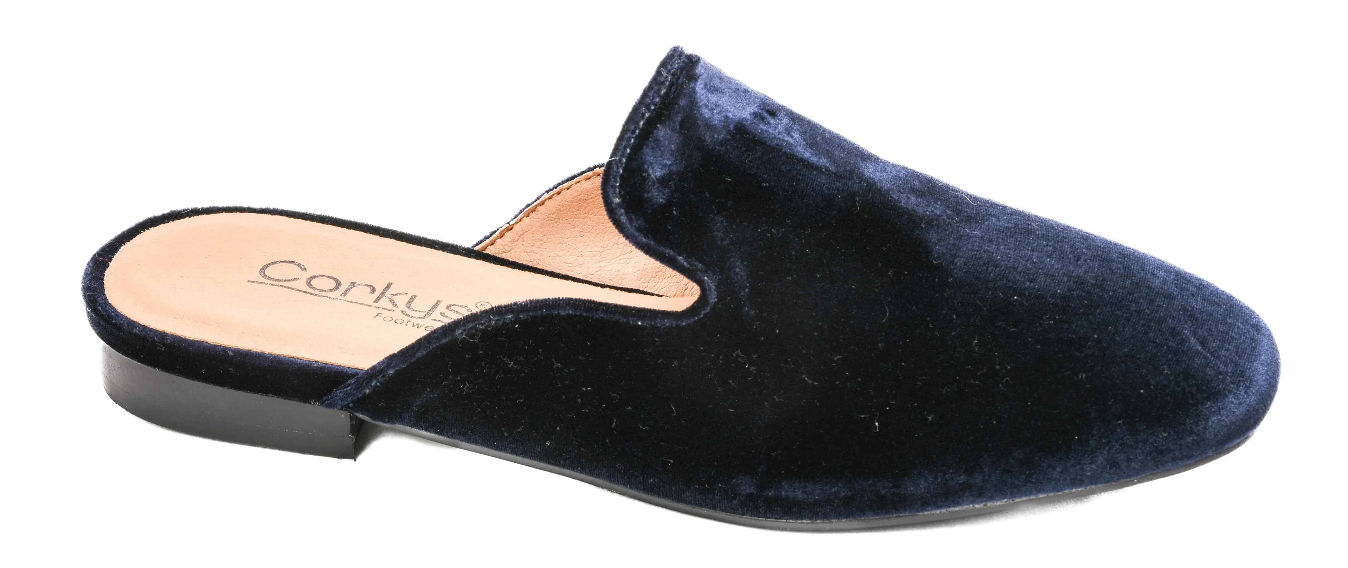 Navy Velvet Spotlight Mules by Corkys