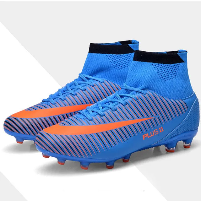 New Adults Men's Outdoor Soccer Cleats Shoes High-top TF/FG Football Boots Training Sports Sneakers Shoes