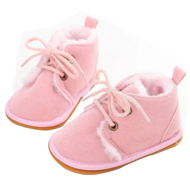 Newborn Boy Girl Lace-up Shoes Frist Walkers Infant Autumn Baby Warm Winter Shoes