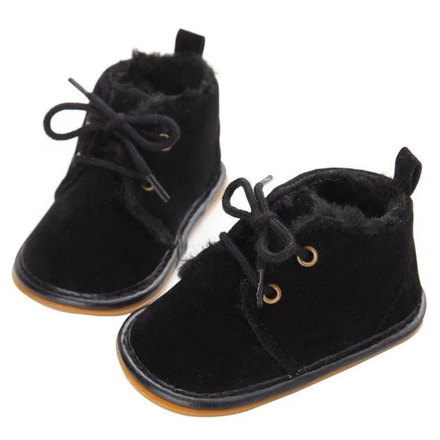 Newborn Boy Girl Lace-up Shoes Frist Walkers Infant Autumn Baby Warm Winter Shoes