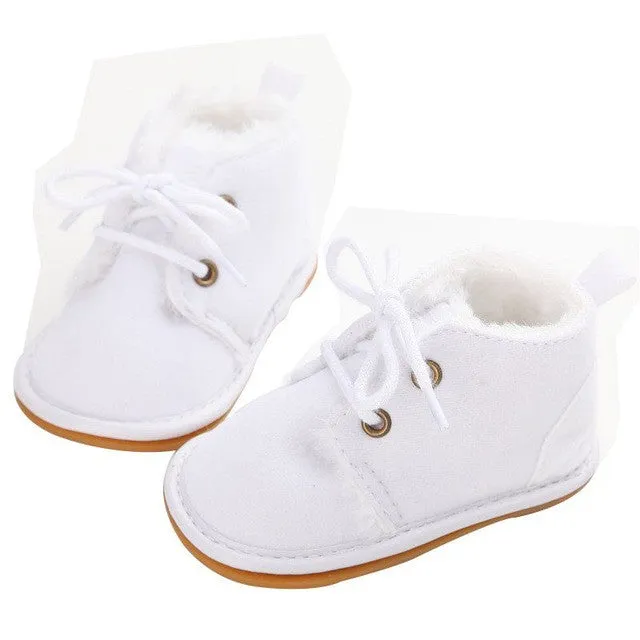 Newborn Boy Girl Lace-up Shoes Frist Walkers Infant Autumn Baby Warm Winter Shoes