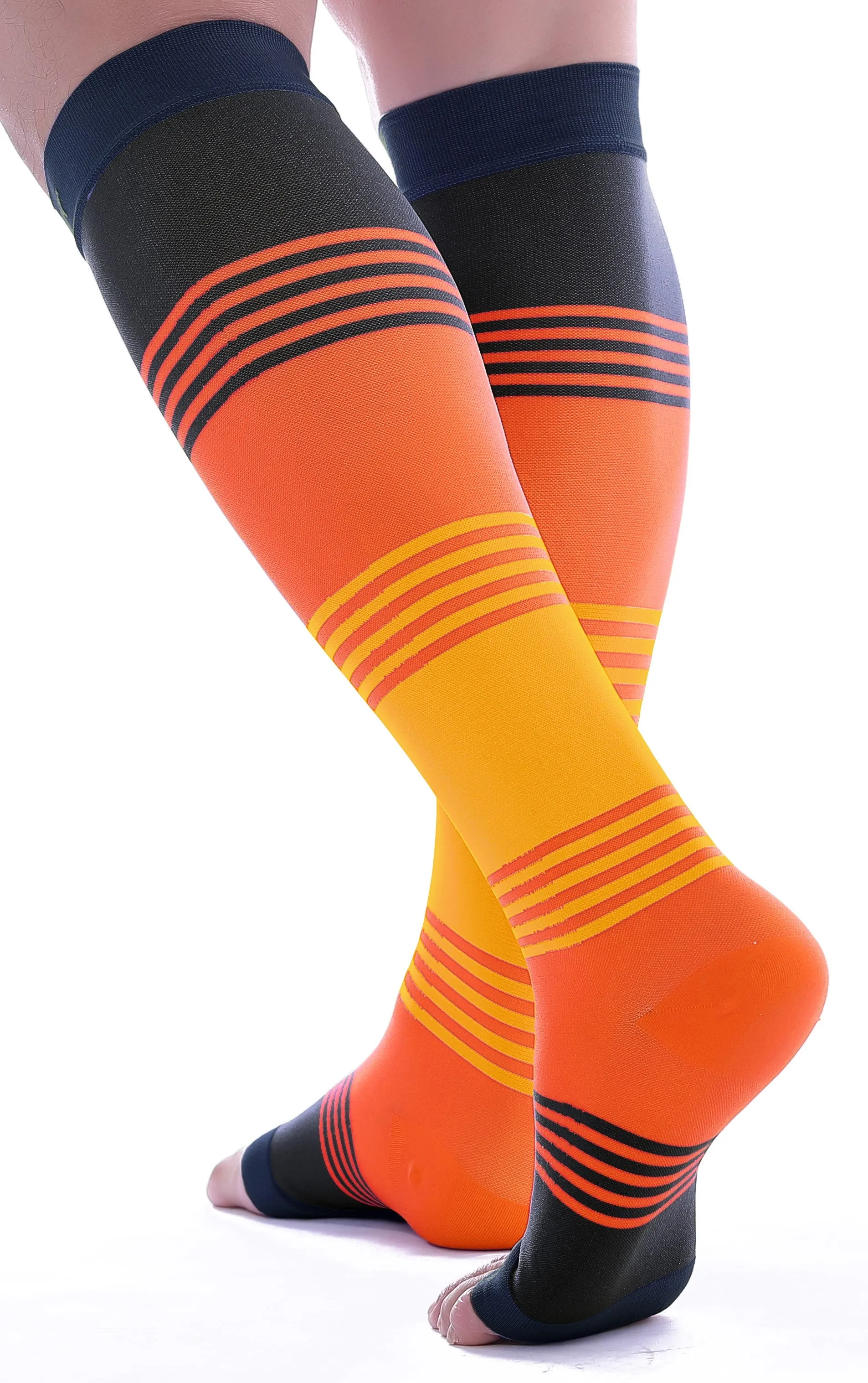 Open Toe Compression Sleeve 8-15 mmHg SUN STRIPES by Doc Miller