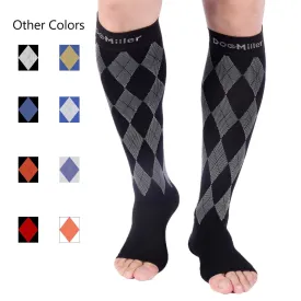 Open Toe Compression Socks 20-30 mmHg Argyle