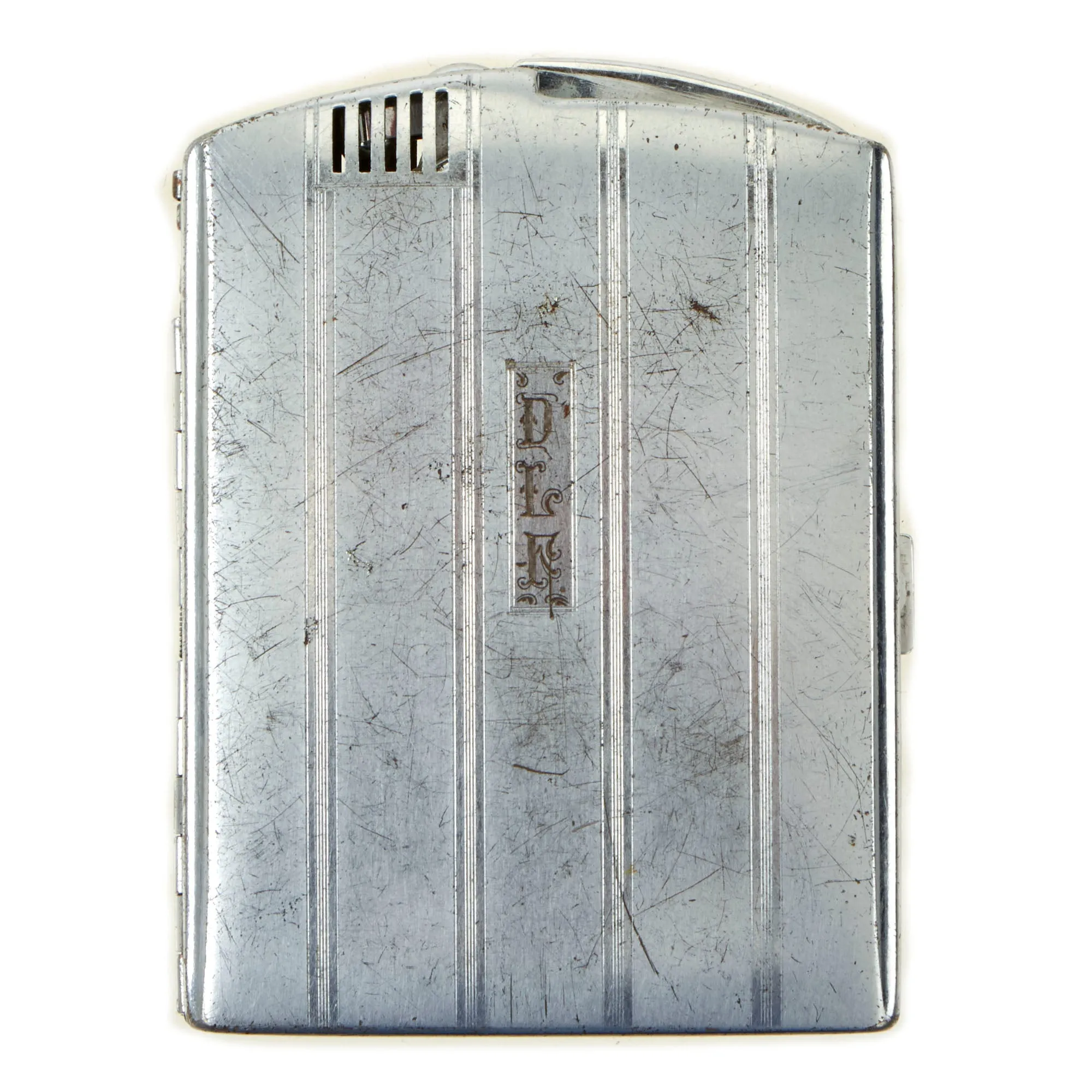 Original U.S. WWII Ronson Cigarette Lighter/Case Combo Name Engraved To Women's Army Auxiliary Corps (WAAC) Member Dorothy Ford