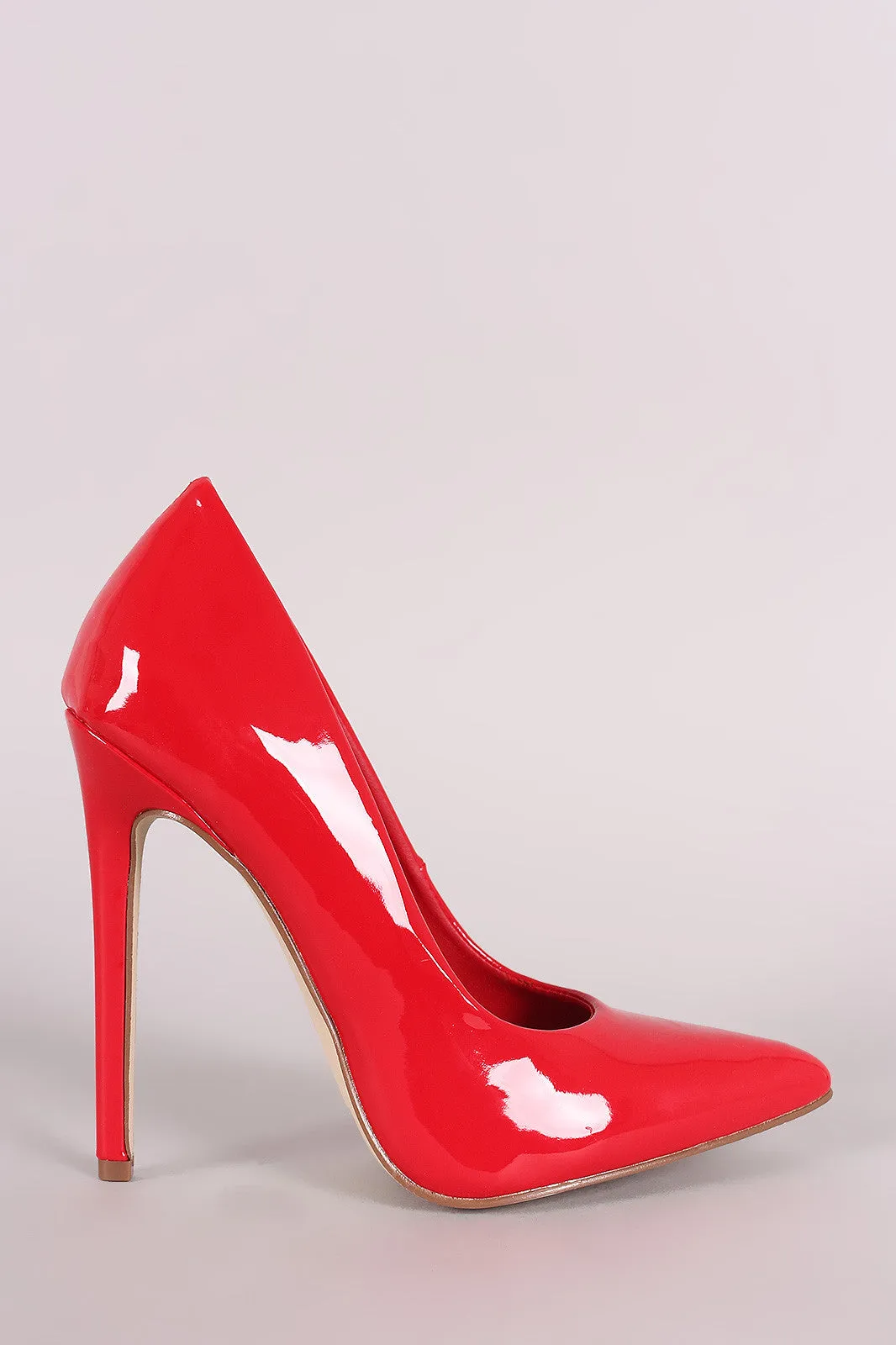 Patent Pointy Toe Stiletto Pump