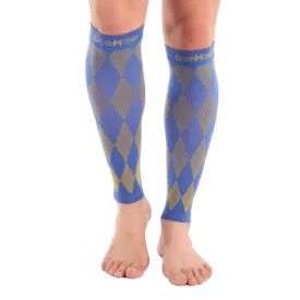 Premium Calf Compression Sleeve 20-30 mmHg Argyle YELLOW/BLUE by Doc Miller