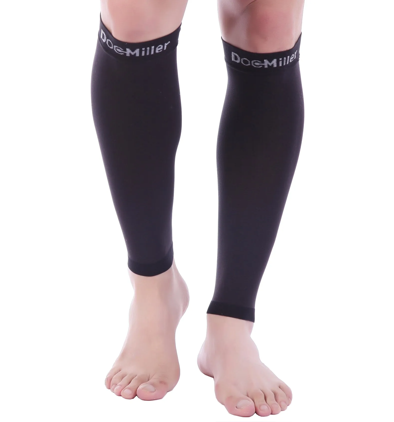 Premium Calf Compression Sleeve 20-30 mmHg BLACK by Doc Miller