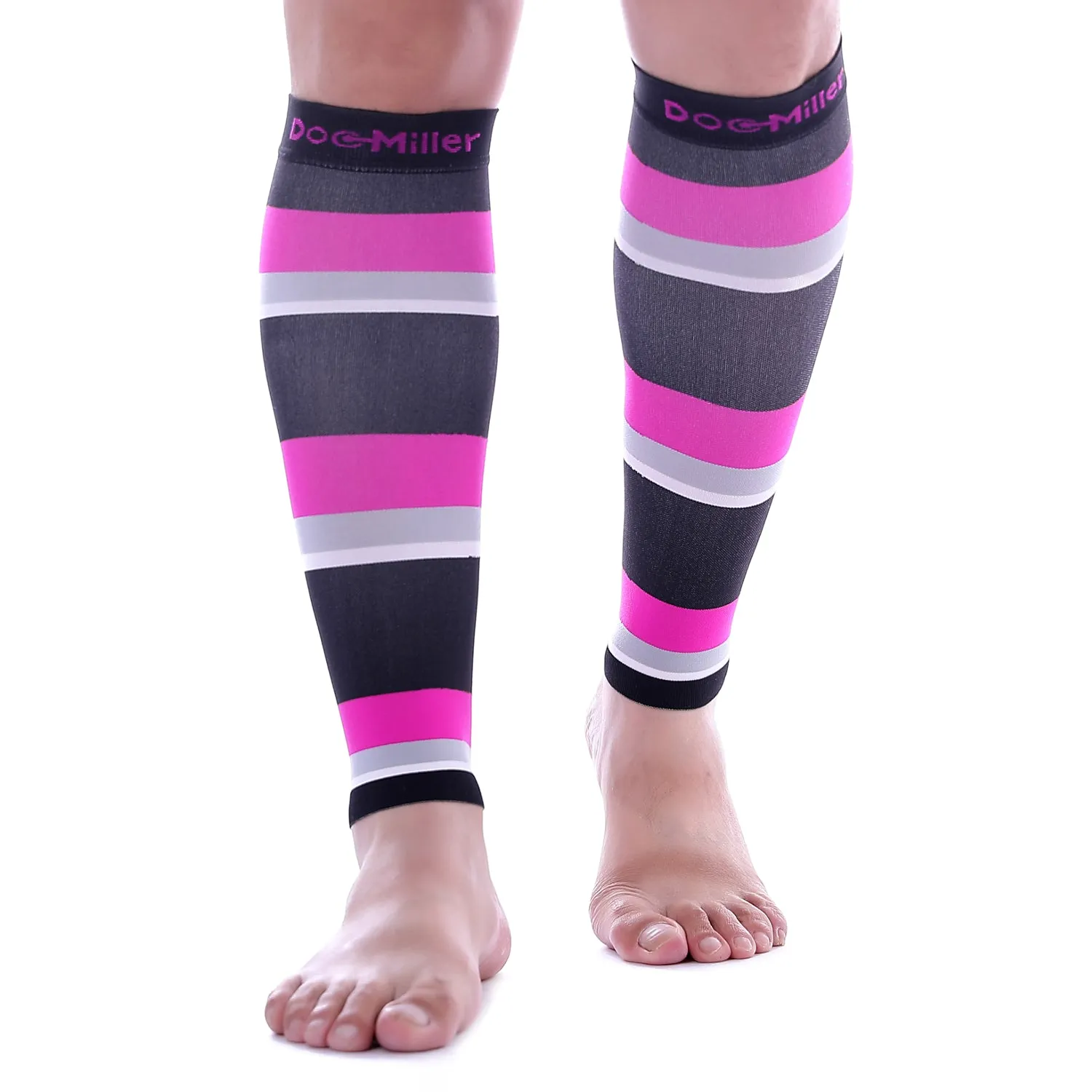 Premium Calf Compression Sleeve 20-30 mmHg BLACK/PINK/GRAY/WHITE by Doc Miller