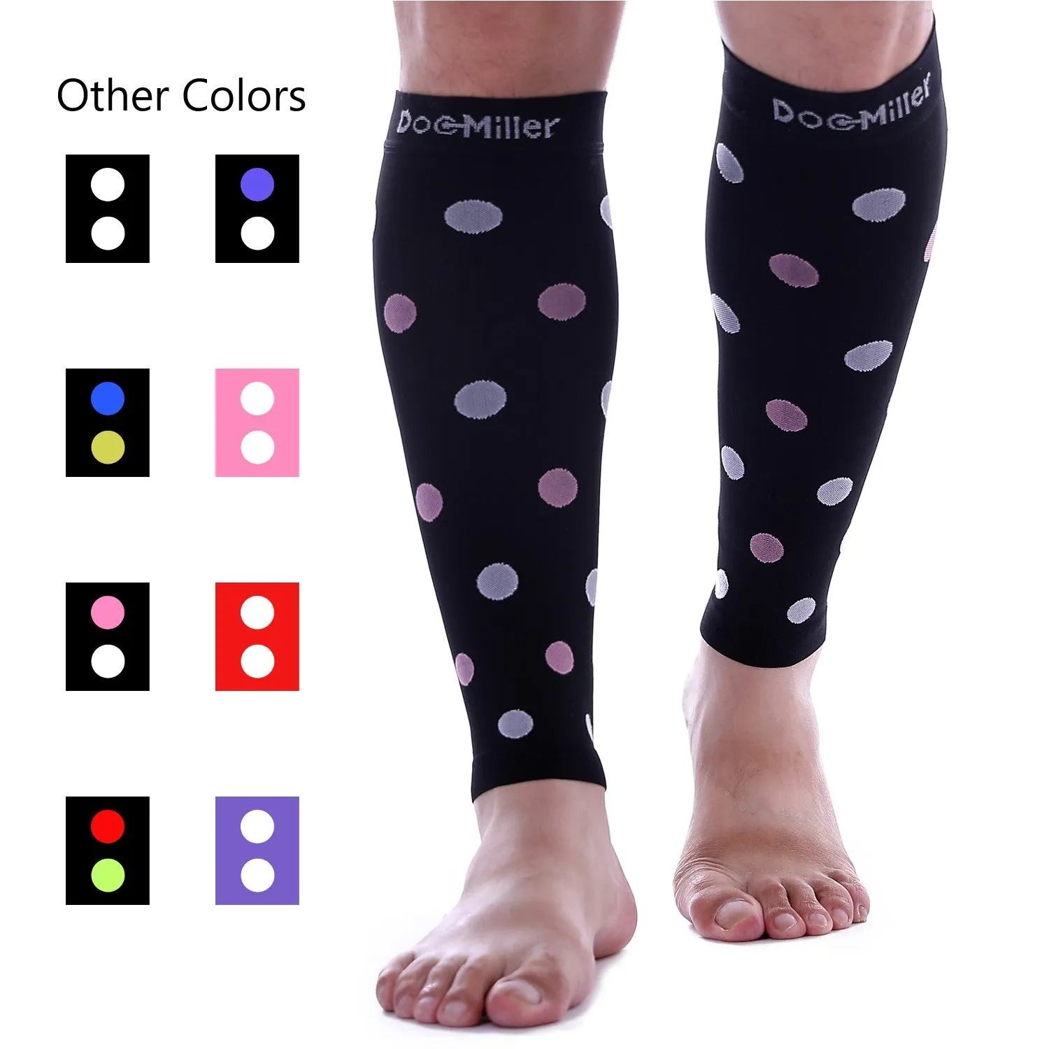 Premium Calf Compression Sleeve 20-30 mmHg Polka Dots