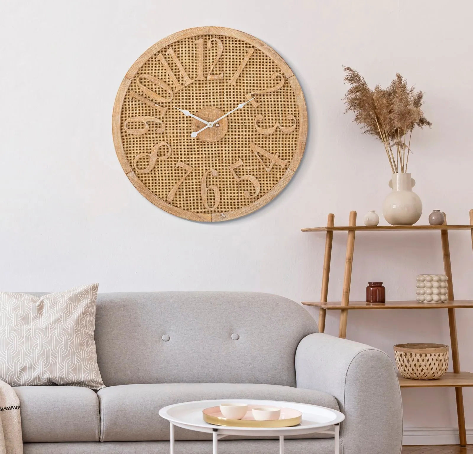 Rattan Modern Wall Clock