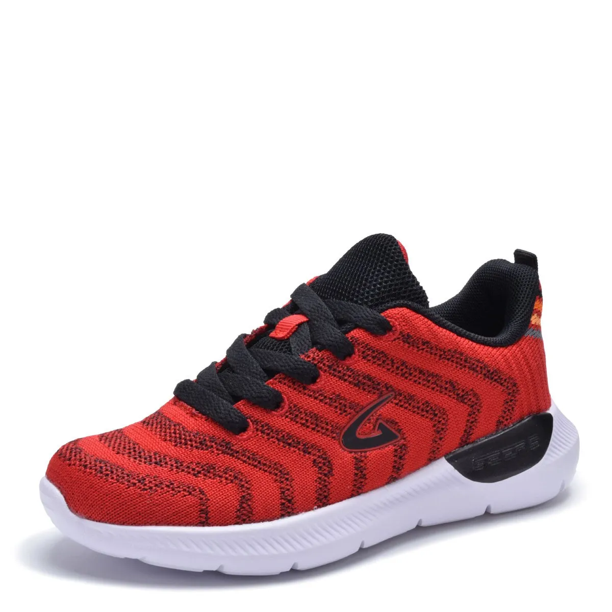 Red Black Kids Back To School Play Striped Sneaker