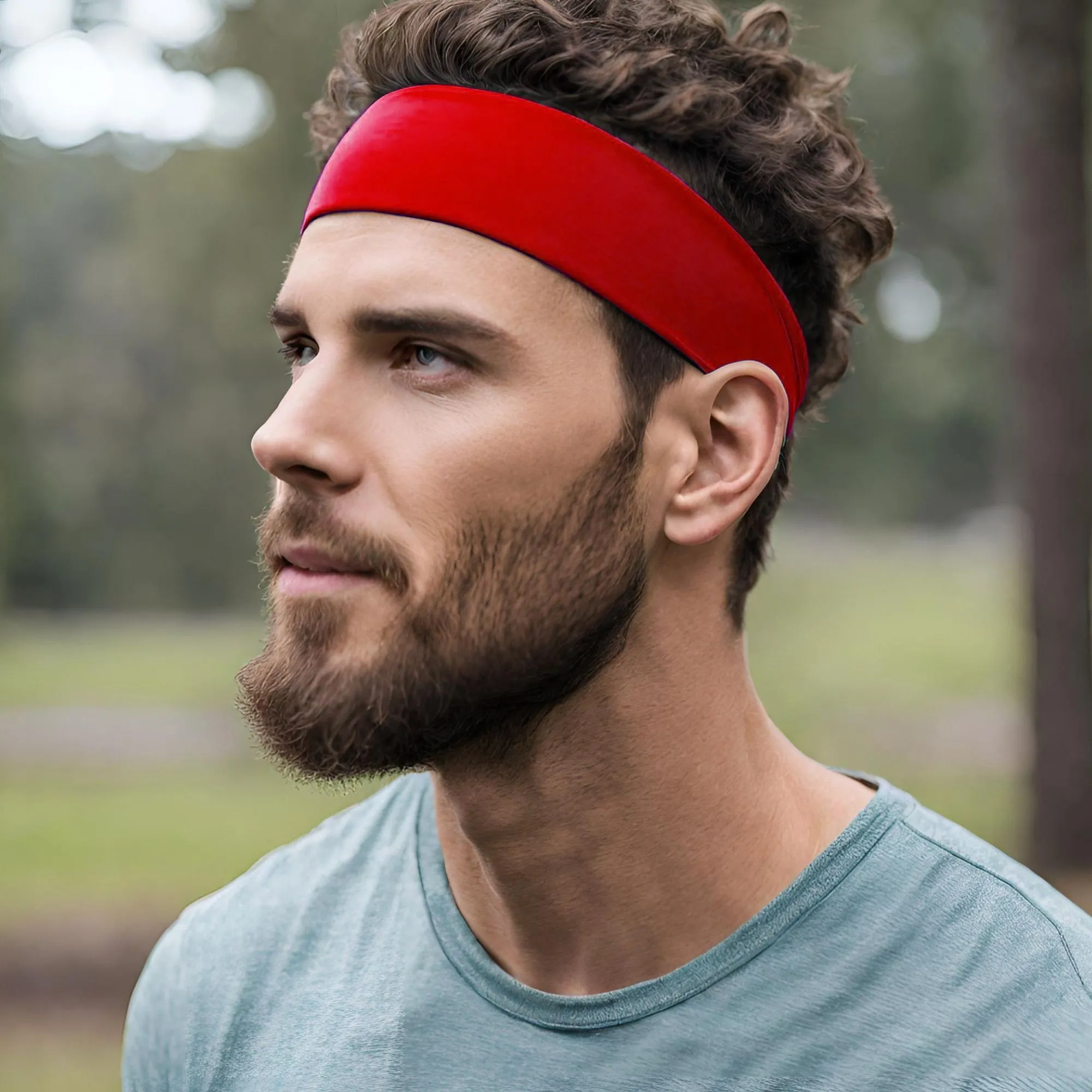 Red Cotton Headbands - 12 Pack