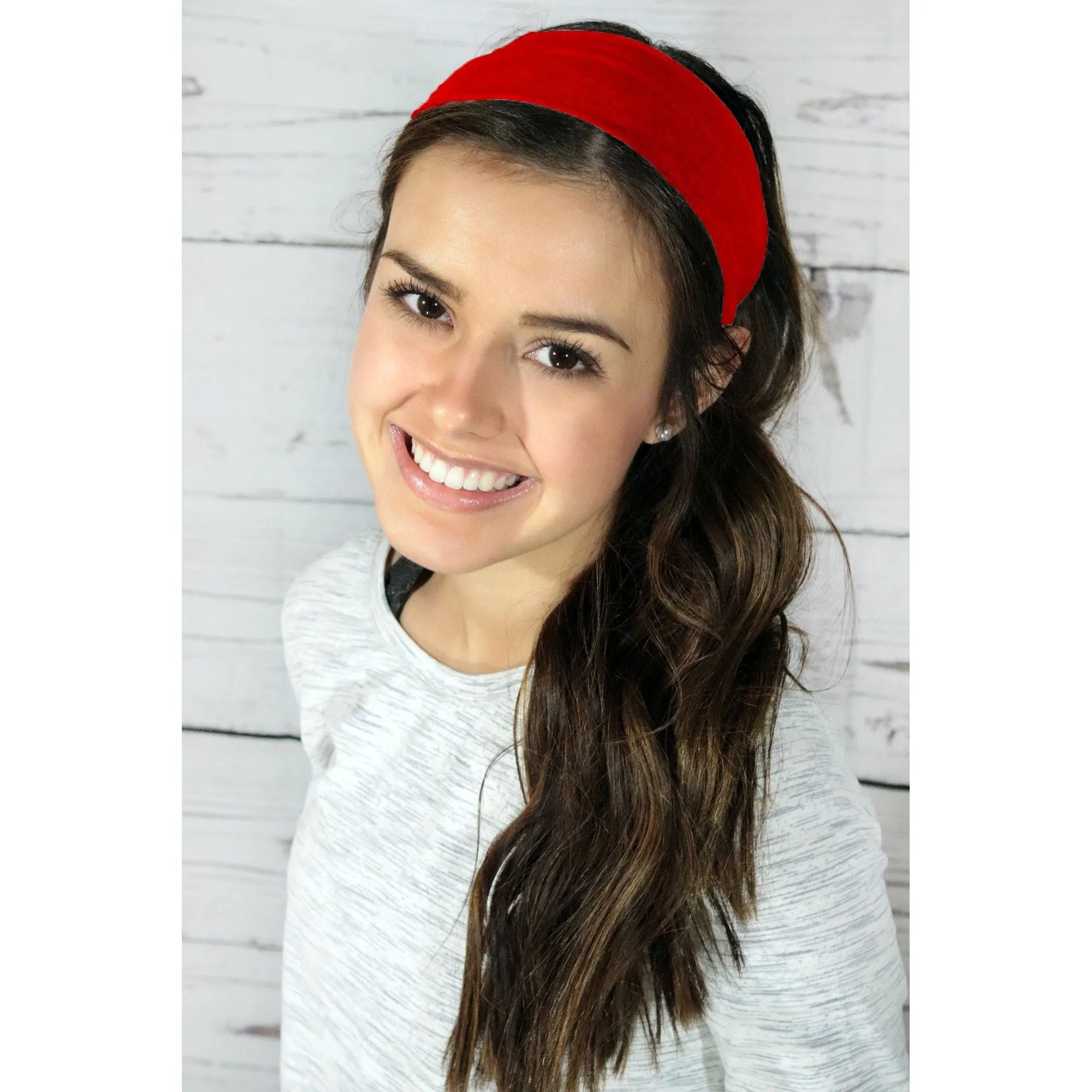 Red Cotton Headbands - 12 Pack