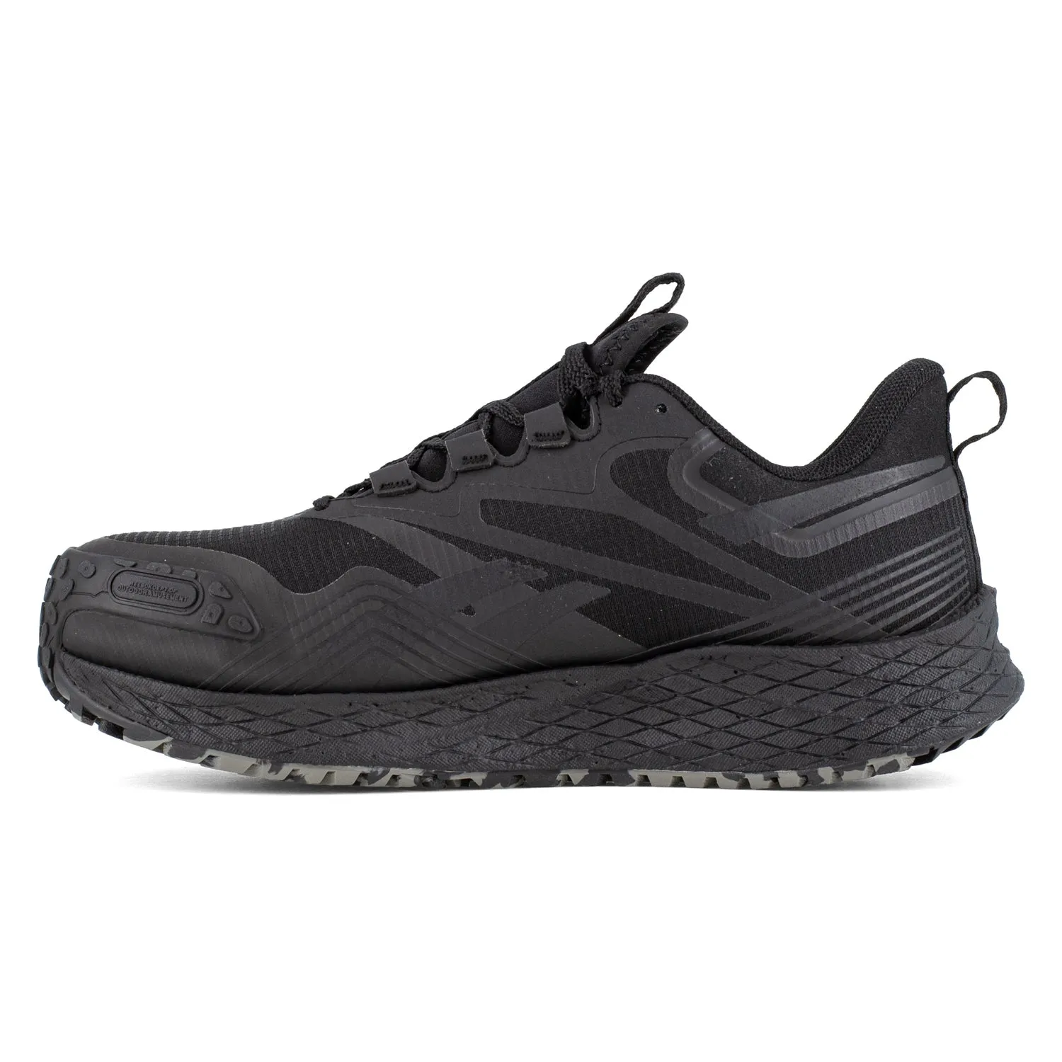 Reebok Mens FE4 Adventure Black Microfiber Athletic Work Shoes