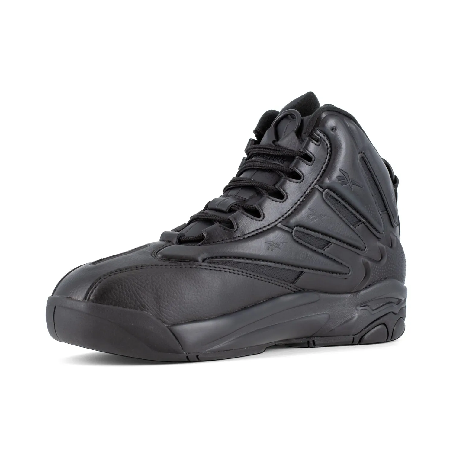 Reebok Mens The Blast Black Leather Work Shoes