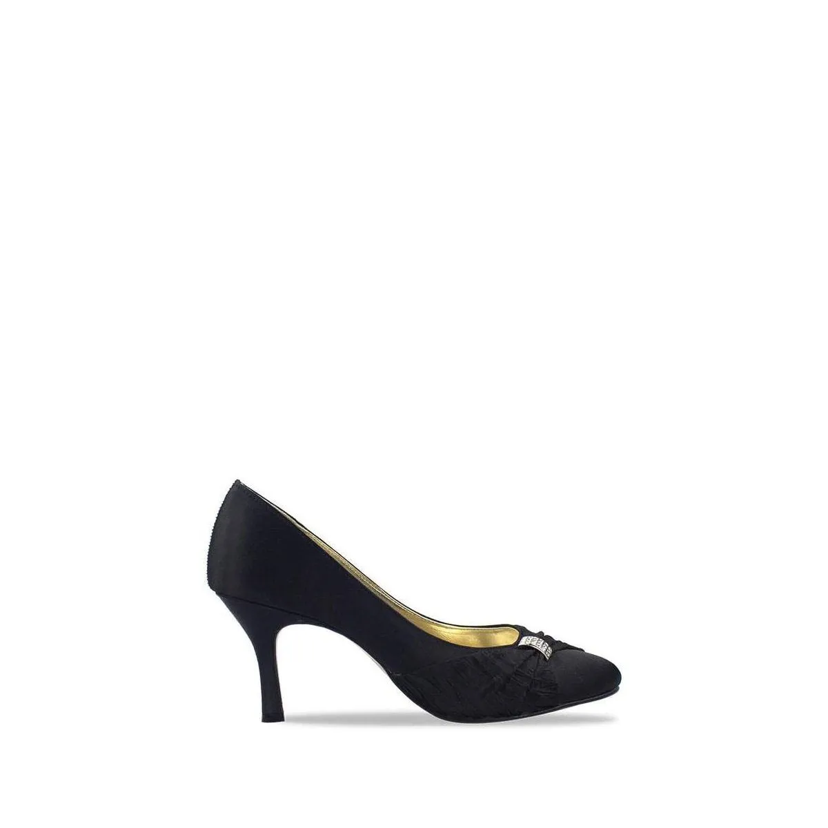 SASHA Pointed Toe Medium Heel Court Shoe With Diamante Trim