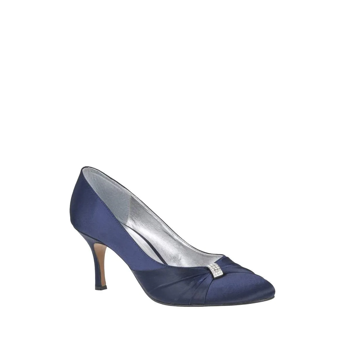 SASHA Pointed Toe Medium Heel Court Shoe With Diamante Trim