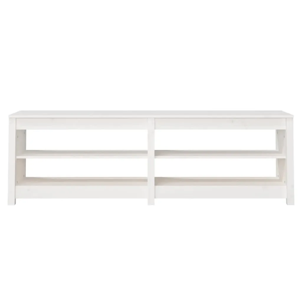 Shoe Bench White 160x36.5x50 cm Solid Wood Pine