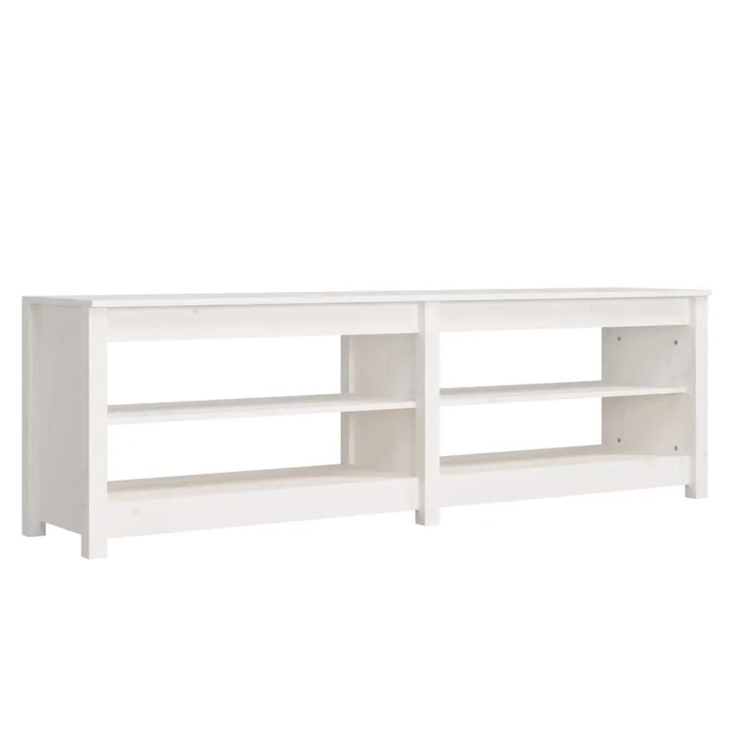 Shoe Bench White 160x36.5x50 cm Solid Wood Pine