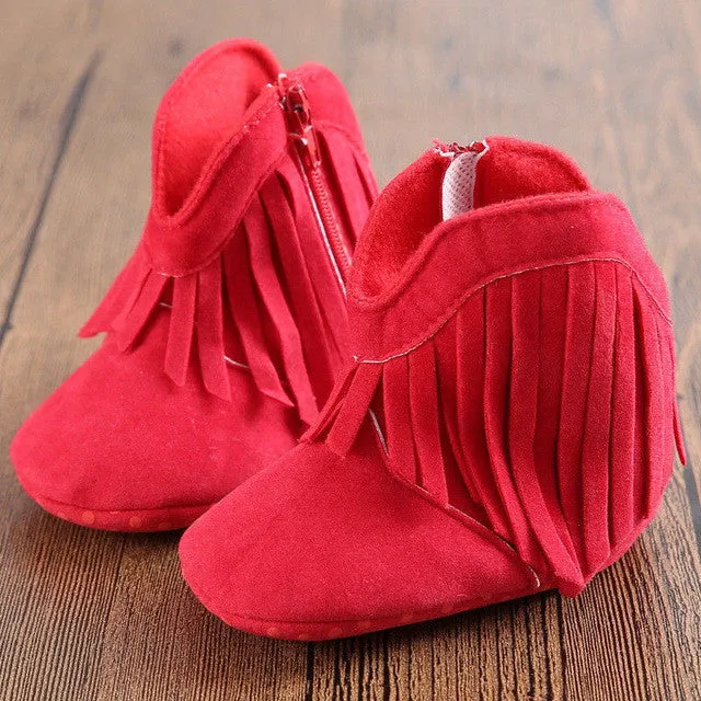 Toddler Infant Moccasin Newborn Baby Girl Shoes Soft Sole Booties Prewalker Cute Tassel First Walker