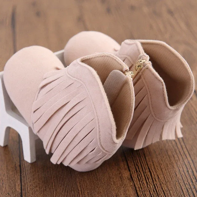 Toddler Infant Moccasin Newborn Baby Girl Shoes Soft Sole Booties Prewalker Cute Tassel First Walker