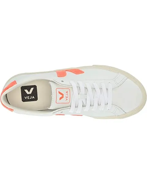 Veja Sneakers - Esplar Logo Leather Extra White Orange Fluo