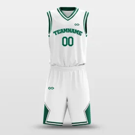 White Green - Custom Basketball Jersey Design for Team