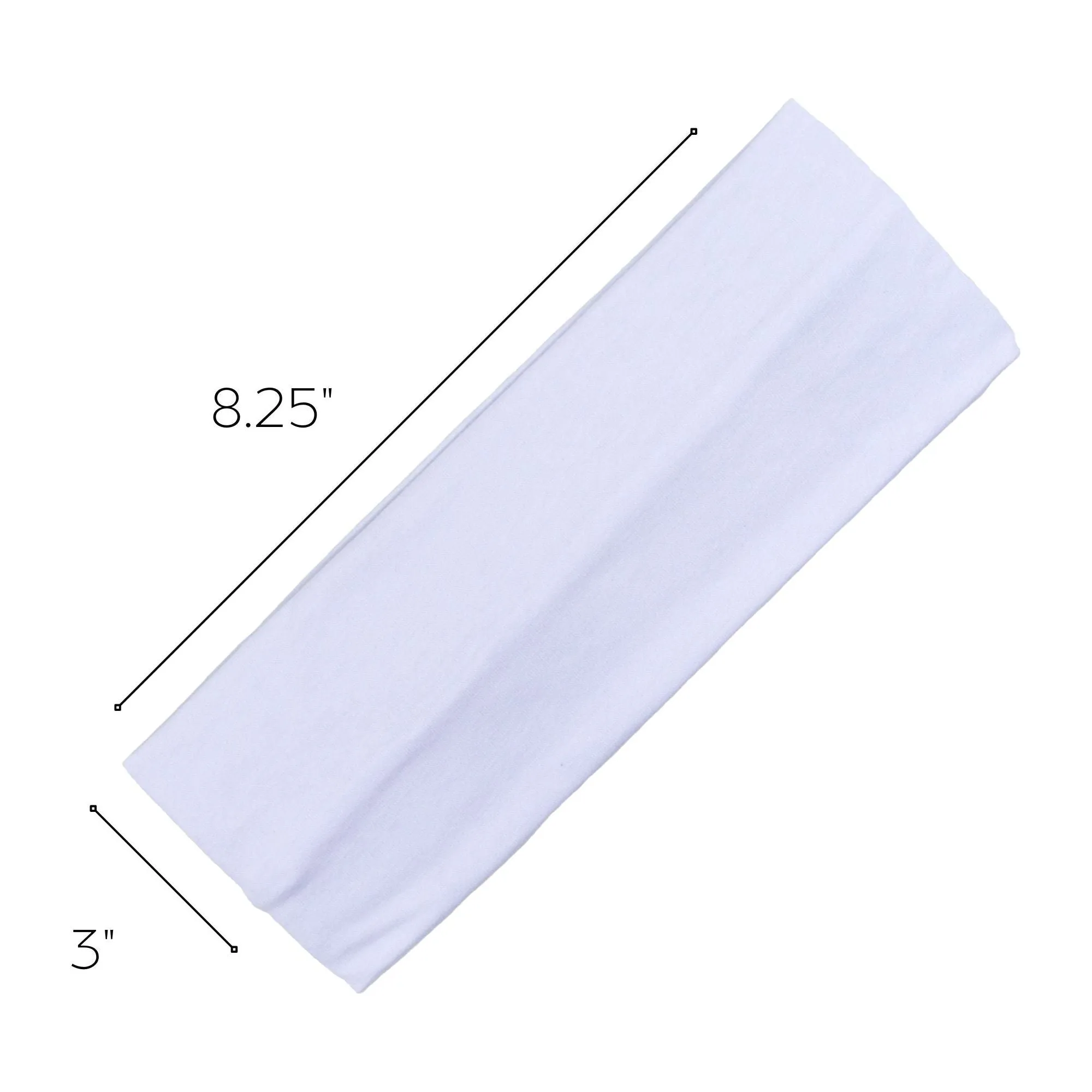 White Wide Headbands - 12 Pack