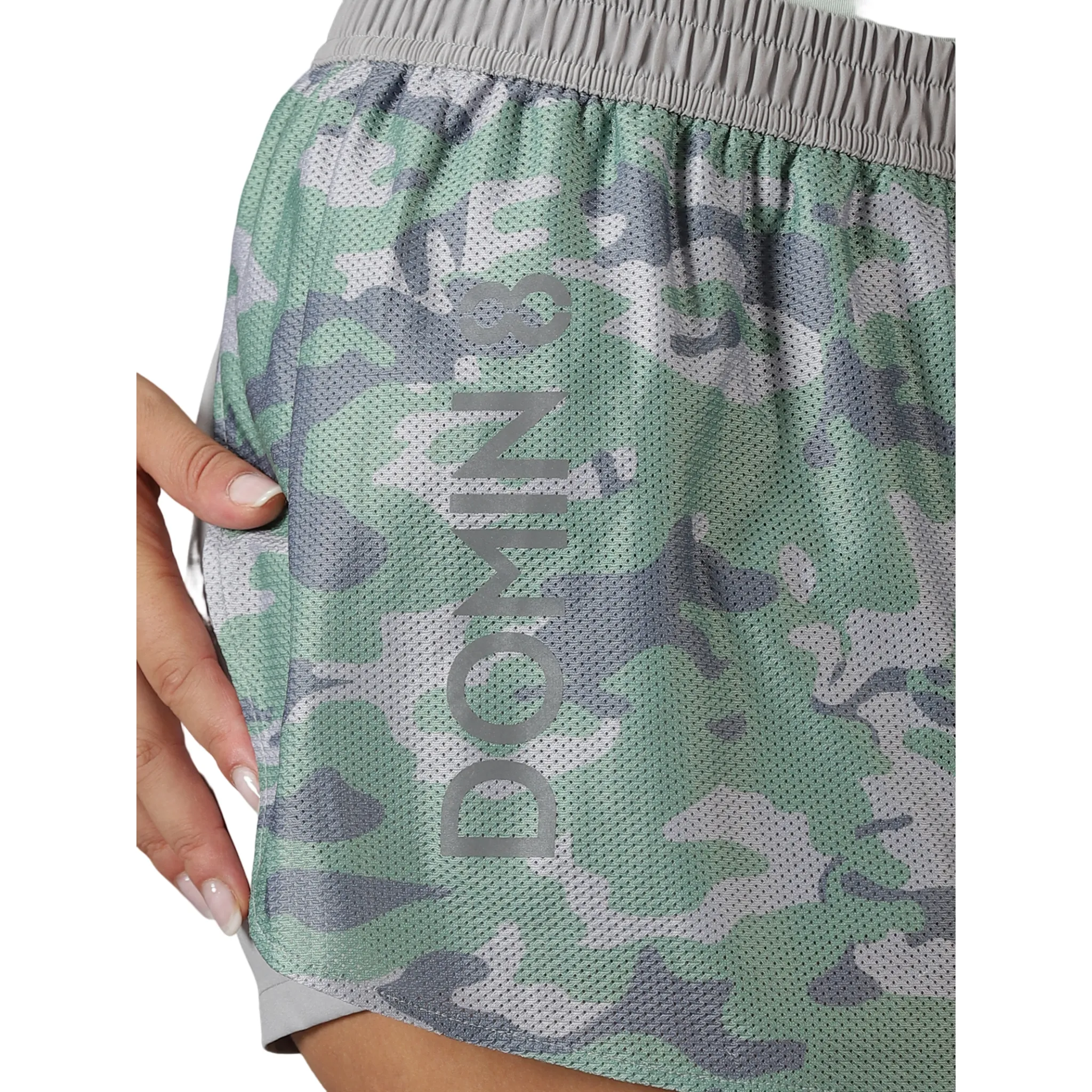 Women's Double Layered Camouflage Shorts With Zipper Pockets