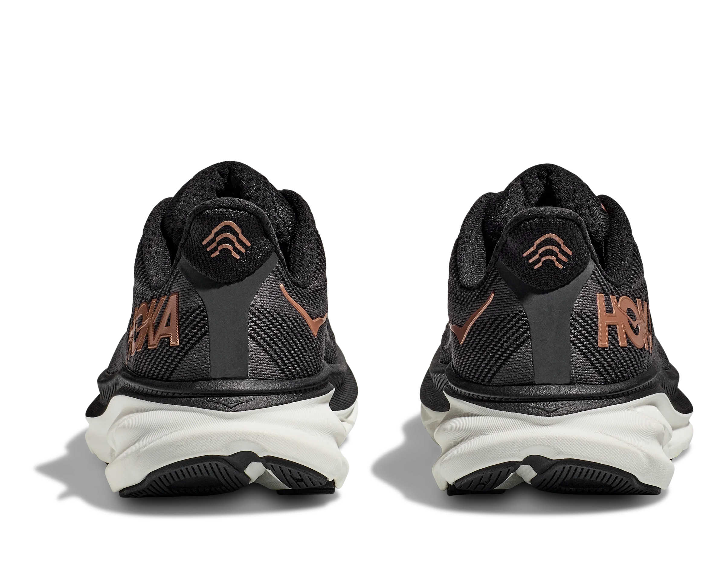 Women's Hoka One One Clifton 9 Color: Black / Copper (WIDE WIDTH)