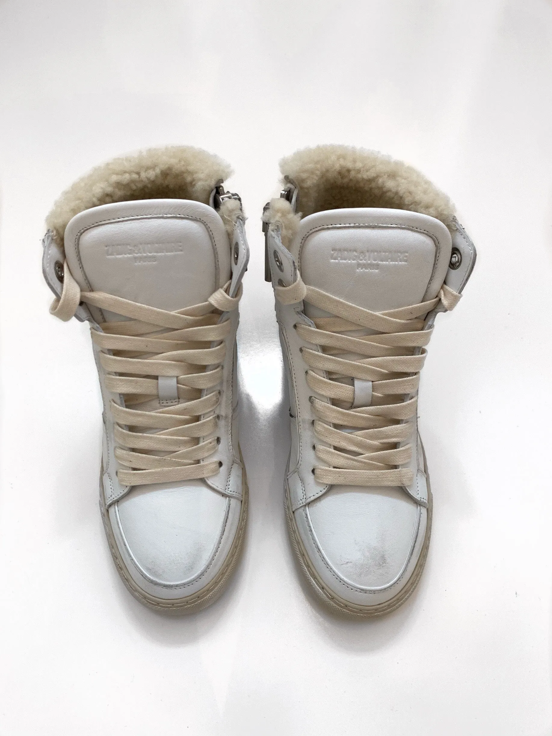 Zadig & Voltaire - High Top Sneakers Lightening Bolt in Blanc